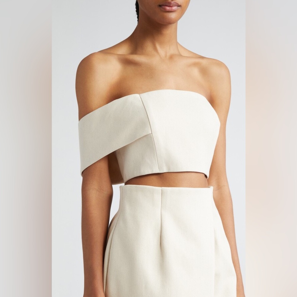 Israella Kobla Women's‎ Natural Kidjo One-Shoulder Bustier Cream Cotton size 10